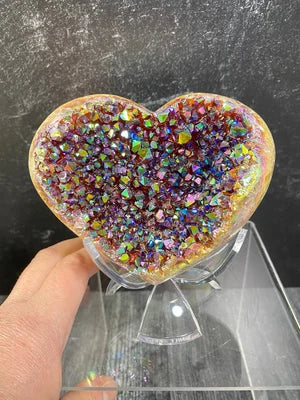 SoulGem® | Engelsaura Herzförmiger Regenbogenkristall Cluster