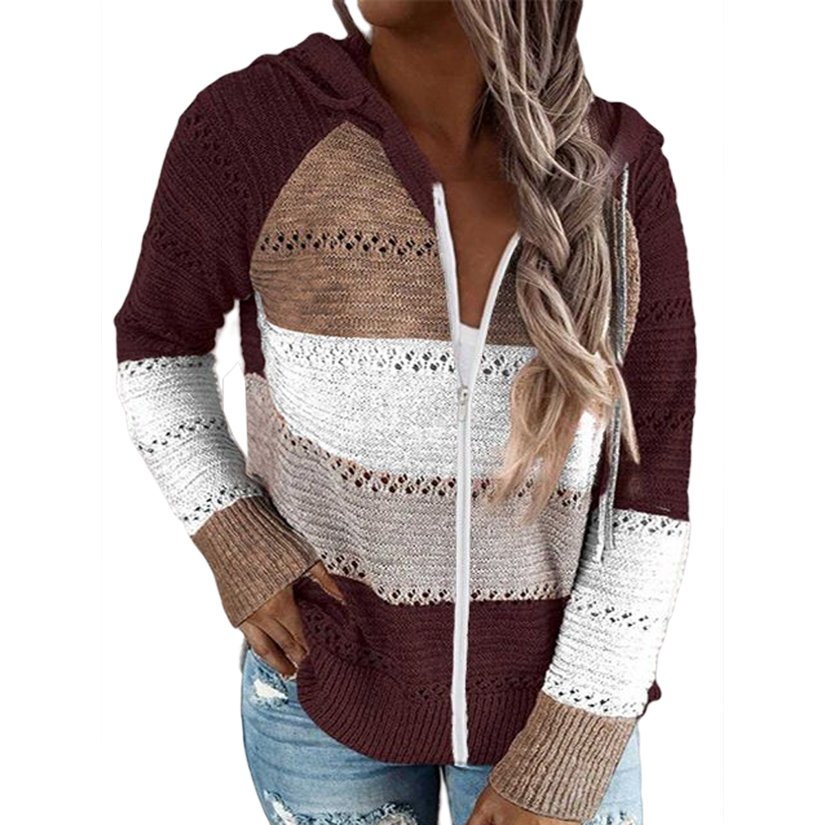 Leila® | Strickjacke mit Kapuze Pullover