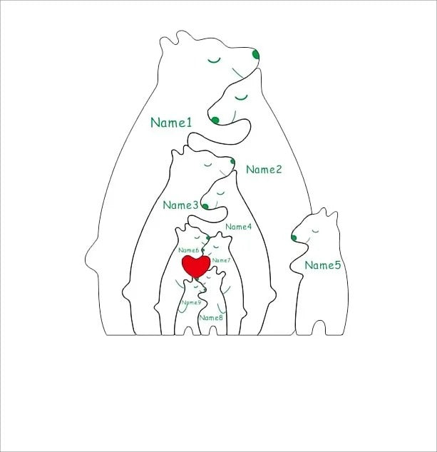 BearHug® | Holzbären Familienpuzzle